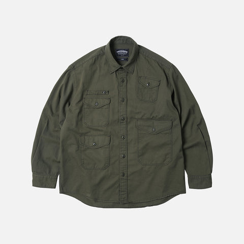FrizmWorks Twill Utility Pocket Shirt Jacket - Olive